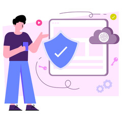 Perfect design illustration of cloud security 