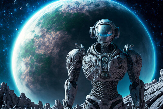 Generative ai humanoid robot in outer space
