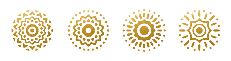 Golden Mandala Set - Ornament Set - Vector Pattern