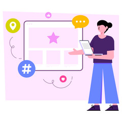 An illustration design of online chatting 