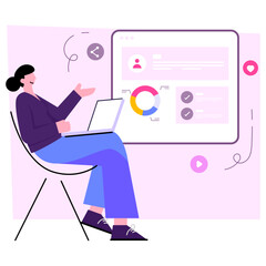 Creative design illustration of online infographic 