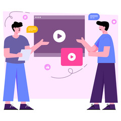 Flat design illustration of  video 