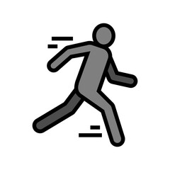 run man silhouette color icon vector. run man silhouette sign. isolated symbol illustration