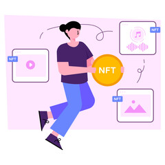 An illustration design of nft, flat illustration 