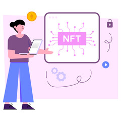 An illustration design of nft, flat illustration 