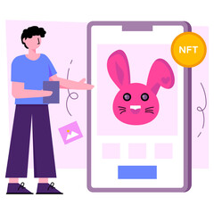Modern design illustration of mobile nft