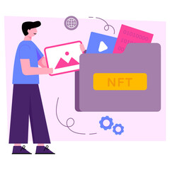 An illustration design of nft, flat illustration 