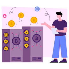 An illustration design of bitcoin 