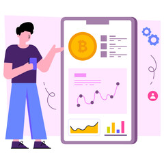 Premium download illustration of bitcoin analytics 