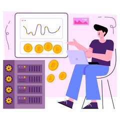 Premium download illustration of bitcoin analytics 