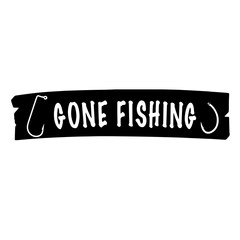 Gone fishing. Wooden tablet with an inscription