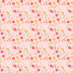 colorful floral seamless pattern. simple floral pattern. floral fabric design.
