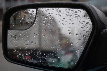 reflection window in the rain