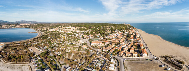 Panorama de Leucate plage  (Aude, Occitanie, France)