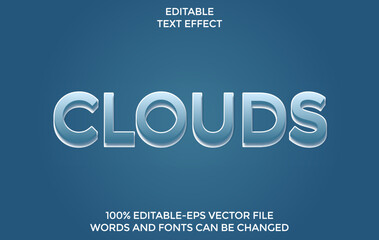 Clouds text effect template use for branding and business