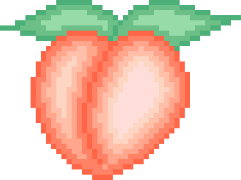 Peach Pixel Art - Powered by Adobe