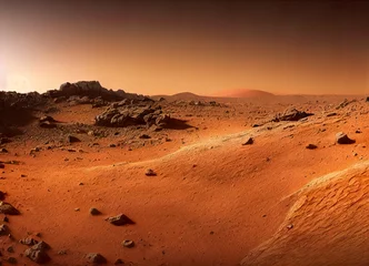  Planet Mars landscape mattepainting red desert scifi and scientific illustration background © R3m0z