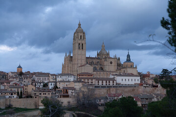 Fototapeta na wymiar Panoramic view of Segovia, Spain