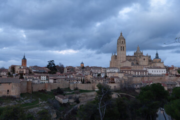 Fototapeta na wymiar Panoramic view of Segovia, Spain