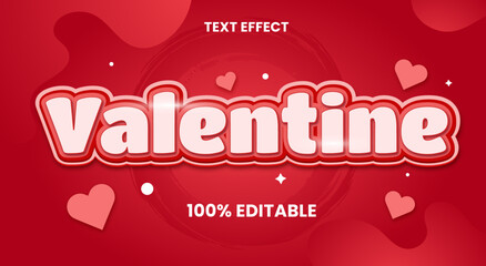 Valentine's day text effect premium vector
