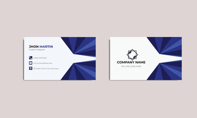 Business card template Fresh Card Minimal Design White and Blue Diamond Design Simple Design Vector Illustrator  Visiting Card Name Card