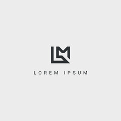 Alphabet letter LM, ML icon logo vector. - obrazy, fototapety, plakaty