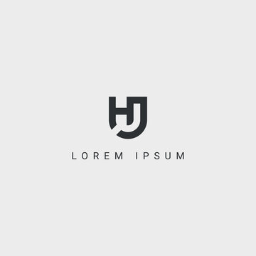 Alphabet letter HJ, JH icon logo vector.