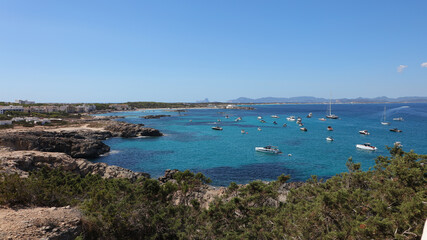 Fototapeta na wymiar Punta Prima, Es Pujols, Formentera, Islas Baleares, España,
