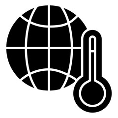 Thermometer with globe denoting concept of global temperature 