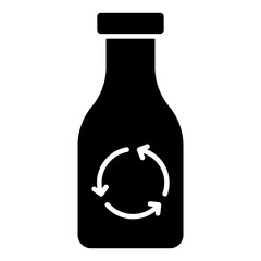 Conceptualizing solid design icon of bottle recycling 
