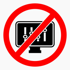 Icon no settings. Do not adjust the monitor. Do not change settings. Easy installation. Vector icon.