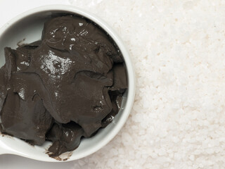Dead sea mud with salt for good health care. close up