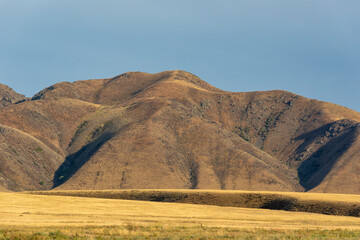 landscape with mountains and blue sky