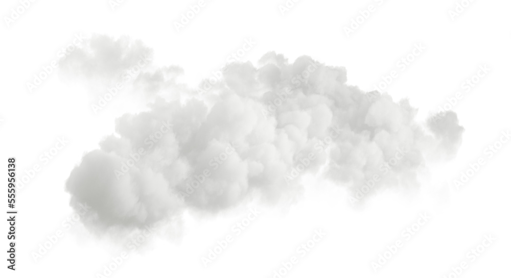 Fototapete cut out clear realistic cloud isolated on transparent backgrounds 3d rendering