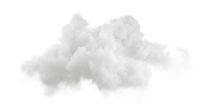 Cumulus cloud shapes isolated on transparent backgrounds 3d rendering png file
