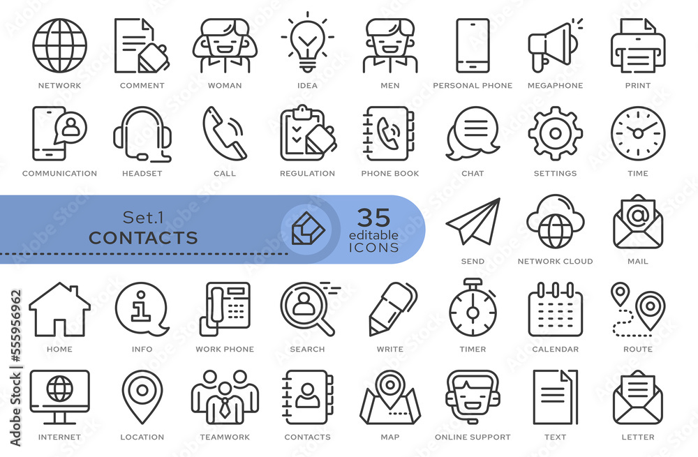 Fototapete set of conceptual icons. vector icons in flat linear style for web sites, applications and other gra