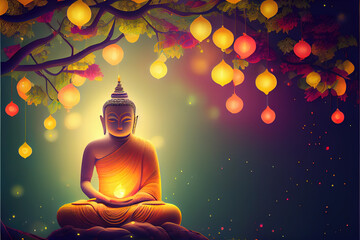 Happy buddha golden days , Phra Phuttha Maha Suwanna Patimakon , Phra Sukhothai Traimit , In Japan known as Rohatsu and Buddhists   generative ai 