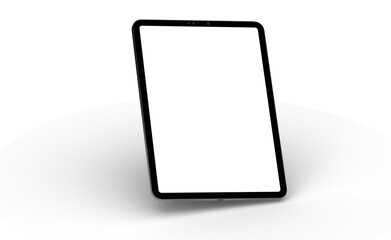 3D brandless tablet with empty screen isolated on white background © vege