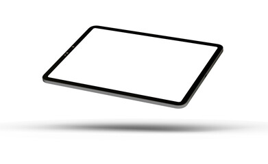 Realistic horizontal black tablet pc pad computer mockups © vege