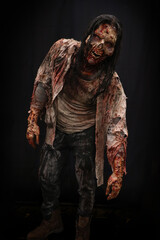Male Zombie with long hair #1 - obrazy, fototapety, plakaty