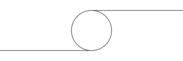 Continuous one line drawing of a circle. Outline of a round frame on a white background. Vector illustration