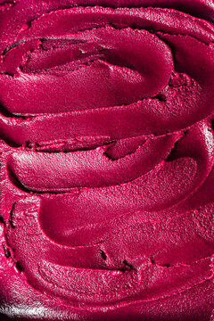 Closeup on creamy acai cream, traditional brazilian food.