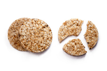  brown rice cakes isolated, png file