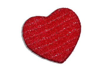 glitter red heart box isolated on white background