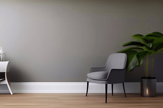 Gray modern living room for mockup