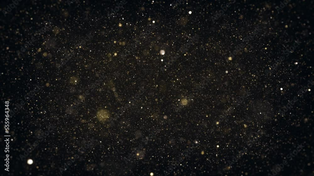 Sticker particles flickering in fluid space background/ 4k animation of an abstract backgroud with floating 
