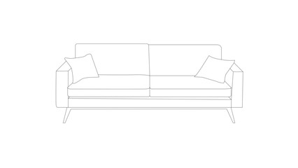 Double sofa with two cushions
