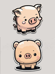 Vektor Comic Kawaii Children Illustration Kindergarten