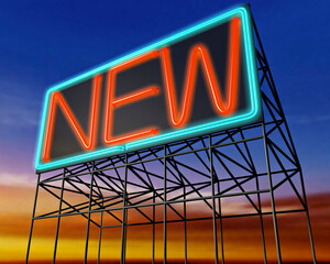 Neon Sing of the Word New