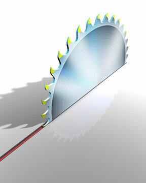 Circular Saw Blade Cutting through Surface